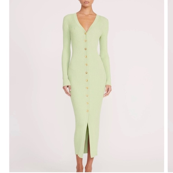 NWT Shoko Button-Front Sweaterdress in light green (L) - Picture 1 of 6